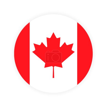 Téléchargez les photos : Vecteur rond drapeau canadien fond - en image libre de droit