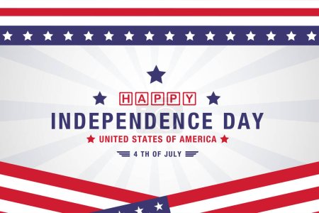 Illustration for Vector 4th of July American independence day patriotic background - Royalty Free Image