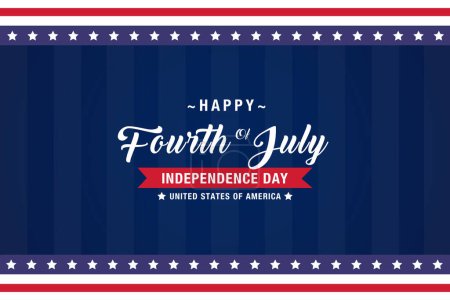 Téléchargez les photos : Vecteur 4 juillet Fond du jour de l'indépendance avec motif drapeau américain vintage - en image libre de droit