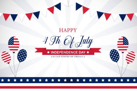 Téléchargez les photos : Illustration vectorielle de fond pour la célébration du 4 juillet américain - en image libre de droit