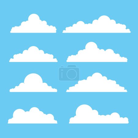 Téléchargez les photos : Collection de nuages plats vectoriels - en image libre de droit