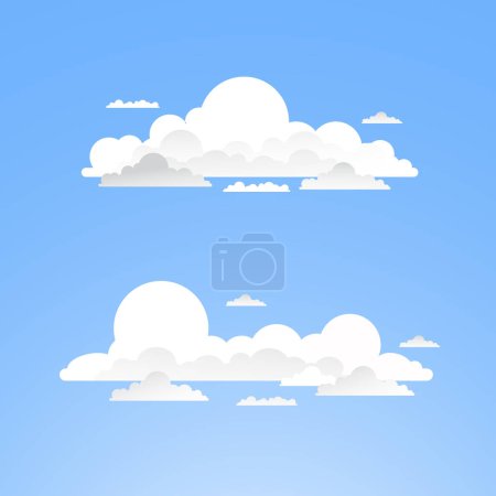Téléchargez les photos : Nuage plat vectoriel dans la collection ciel - en image libre de droit
