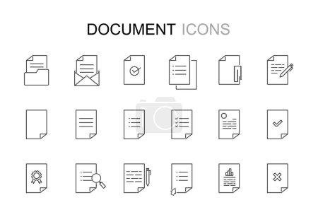 Téléchargez les photos : Documenter les icônes web en style ligne - en image libre de droit