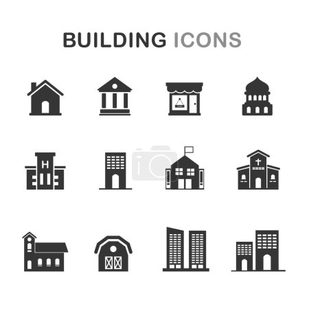 Téléchargez les photos : Collections d'icônes de bâtiment vectoriel - en image libre de droit