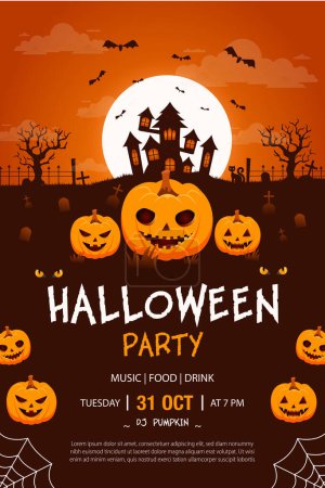 Téléchargez les photos : Modèle de flyer vertical Halloween vectoriel réaliste - en image libre de droit