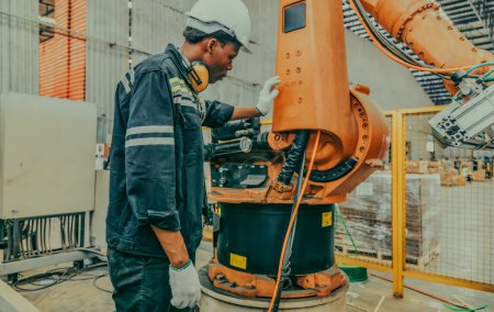 Robotic technician in wood manufacturing virtually maintain robotic arms, ensuring productivity, efficiency, and safety. Monitor, analyze databases, and integrate processes for advanced control.