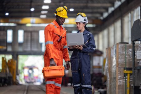 Engineering supervisor uses laptop to do diagnostics, enter data, check maintenance schedules, discuss work orders with a technician. Ensure that CO2 emissions are reduced in overall train operation.