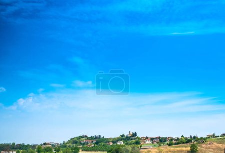 Photo for Beautiful spring landscapes in Costigliole d'Asti, in the Piedmontese langhe of the Asti area, in the spring of 2023 - Royalty Free Image