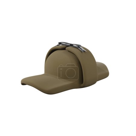 Photo for This is a 3D model of a deerstalker hat. The classic hat worn by fictional detective Sherlock Holmes. The minimalistic design showcases the unique features of the hat in a simple and elegant way. - Royalty Free Image
