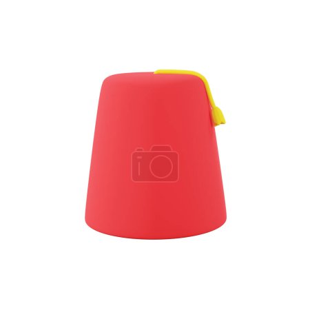 Photo for A 3D minimalistic model of a Fez hat, with a unique shape and tassel. Perfect for costume design or as an accessory in virtual settings. - Royalty Free Image