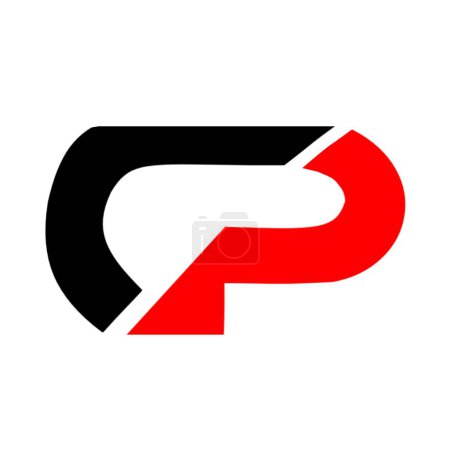 CP. Monograma de dos letras CP. Diseño de logotipo minimalista simple. Plantilla ilustrativa.