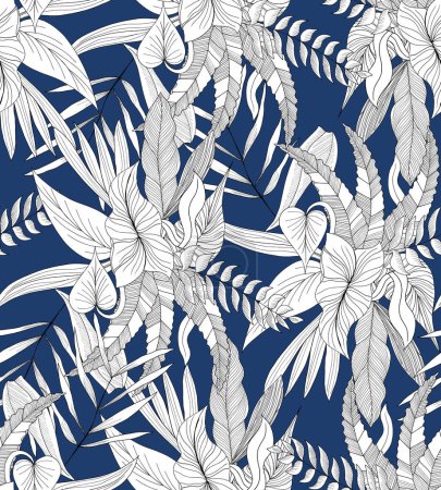 Foto de Patrón sin costuras con flores y hojas, diseño floral para imprimir, textil, papel pintado - Imagen libre de derechos