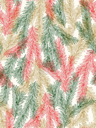 Foto de Árbol de Navidad con ramas de pino sobre un fondo blanco - Imagen libre de derechos