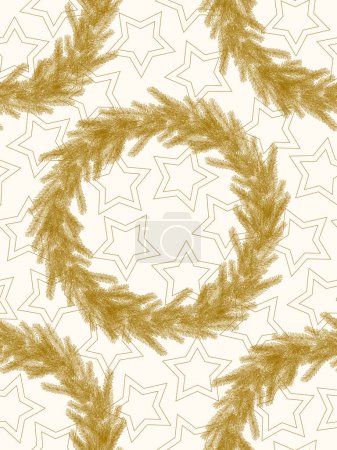 Foto de Coronas de Navidad de oro sobre un fondo de estrella - Imagen libre de derechos