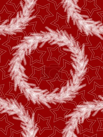 Foto de Guirnaldas rojas de Navidad sobre un fondo de estrella - Imagen libre de derechos