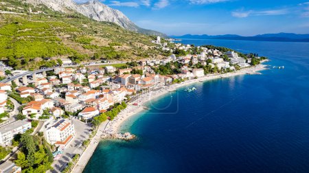 Photo for Beautiful beach near Podgora town, Dalmatia, Croatia. Makarska riviera, famous landmark and travel touristic destination in Europe - Royalty Free Image