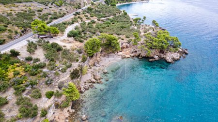 Photo for Beautiful beach near Podgora town, Dalmatia, Croatia. Makarska riviera, famous landmark and travel touristic destination in Europe - Royalty Free Image