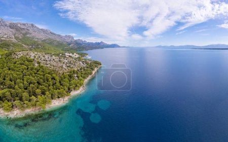 Photo for Croatia - beautiful Mediterranean coast landscape in Dalmatia. Zivogosce beach - Adriatic Sea. - Royalty Free Image