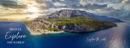 Foto de Viaje croacia verano - vista superior del hermoso paisaje marino. mar e isla con agua azul en la playa de koh samet - Imagen libre de derechos