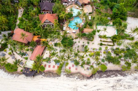 Foto de Zanzíbar - Vacaciones de verano en la playa con palmeras y océano azul, un sueño hecho realidad - Imagen libre de derechos