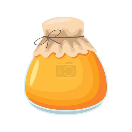 A jar of honey. Useful nectar of honey bees. Cartoon vector graphics.