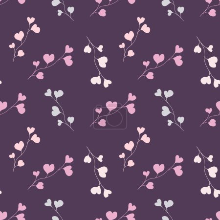 Seamless pattern with hearts. Design for scrapbooking, cards, paper goods, background, wallpaper, wrapping, fabric and more. Vector illustration