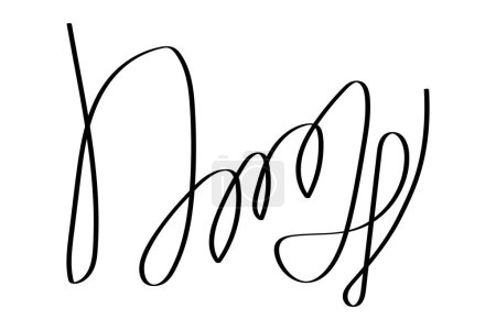 Fiktive handschriftliche Unterschrift. Autogramm. Vektorillustration