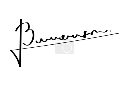 Une signature manuscrite fictive. Autographes avec la lettre B. Signature fictive personnelle calligraphie lettrage. Faites défiler le nom imaginaire pour le document. Illustration vectorielle