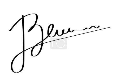 A fictitious handwritten signature. Autographs with letter B. Unique invented signatures for business documents, for business, for designs. Vector illustration.