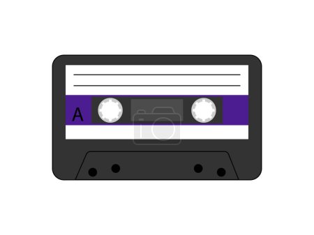 Retro music cassettes in the style of the 90s and 2000s. Musical hits of the 90s. Cassette tape symbol drawn. Vector illustration