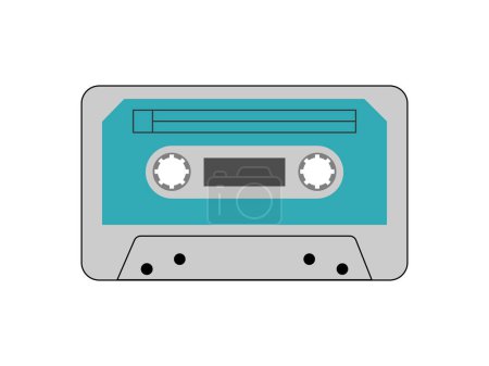 Vintage-Audiokassette aus den 90er Jahren. Damals in den 90er Jahren. Vektorsymbol