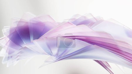 Photo for Luxury smooth colorful Abstract background, silky textile, Dynamic Effect, Color Gradient, Fashion layered wallpaper, falling cloth, folded textile ruffle, waving drapery, holographic, loop, 3d render - Royalty Free Image