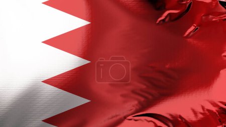 Photo for Flag of Bahrain Waving in the wind, Bahrain National flag wave, fabric texture, close-up, Realistic Animation, 3d render - Royalty Free Image