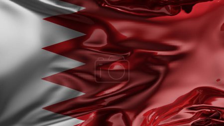 Photo for Flag of Bahrain Waving in the wind, Bahrain National flag wave, fabric texture, close-up, Realistic, 3d render - Royalty Free Image