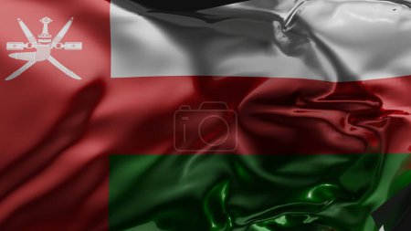 Photo for Flag of Oman Waving in the wind, Oman National flag wave, fabric texture, close-up, Realistic, 3d render - Royalty Free Image