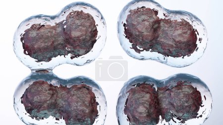 Téléchargez les photos : La croissance des cellules cancéreuses incontrôlable sur les tissus, les cellules d'infection tumorale et de propagation, Inflammation invasive métastase cancéreuse. reproduction par duplication, dilatation cellulaire, mélanome Cancer, rendu 3d - en image libre de droit