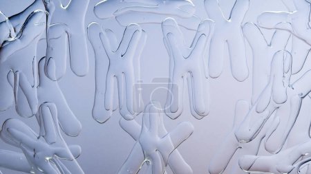 Foto de Cromosoma humano bajo microscopio, secuencia del genoma. Biología molecular, moléculas de ADN, cromosomas flotantes, código genético, concepto genético, renderizado 3d - Imagen libre de derechos