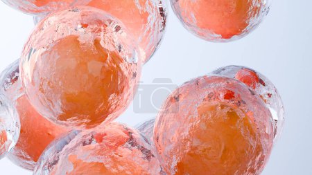 Fettzellen, Fettzellen und Lipozyten, Cholesterin in einer Zelle, 3D-Render