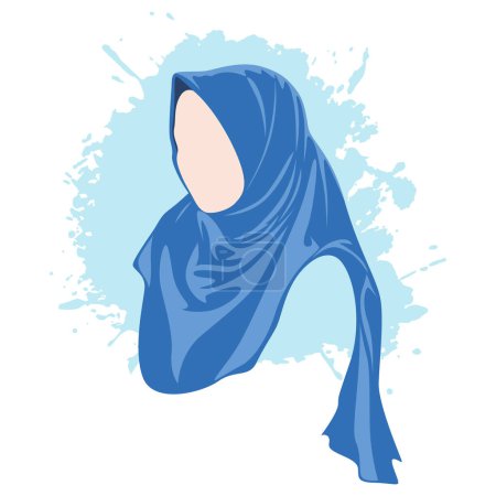 illustration en hijab coloré, un design plat simple