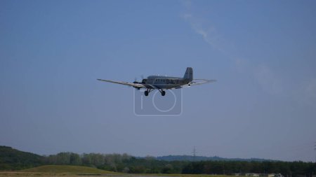 Photo for Junkers Ju 52 Airplane Silver Propeller Sternmotor DAQUI. High quality photo - Royalty Free Image