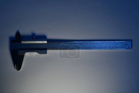 Photo for Caliper mesure equipment scale engeneering micrometer precision. High quality photo - Royalty Free Image