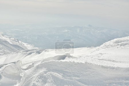 Mt Yotei Vulcano vistas panorámicas invierno ascenso esquí recorriendo Hokkaido Japón. Foto de alta calidad