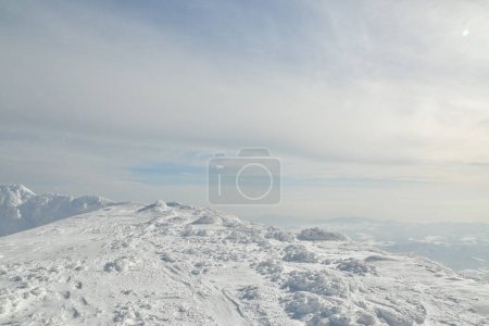 Cráter Vulcano Mt Yotei en invierno Hokkaido Japan Ski Touring. Foto de alta calidad