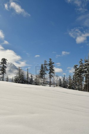 Winter Mountain Landscape Mount Biei Fuji Hokkaido Japan. High quality photo