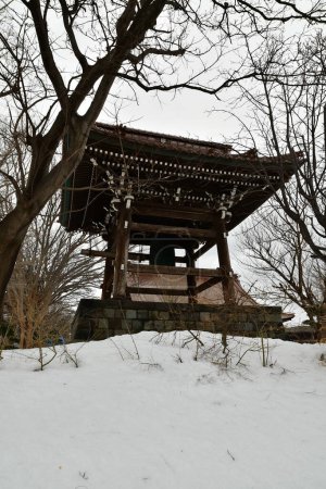 Iwanai Shrine hokkaido Japón en invierno. Foto de alta calidad