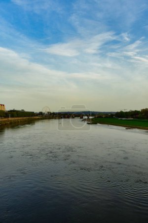 Elbe River dreden germany on a early morning. High quality photo