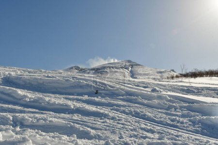 Ski de randonnée hokkaido japon dans la neige d'hiver beau paysage extérieur. Photo de haute qualité