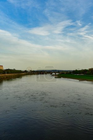 Elbe River dreden germany on a early morning. High quality photo
