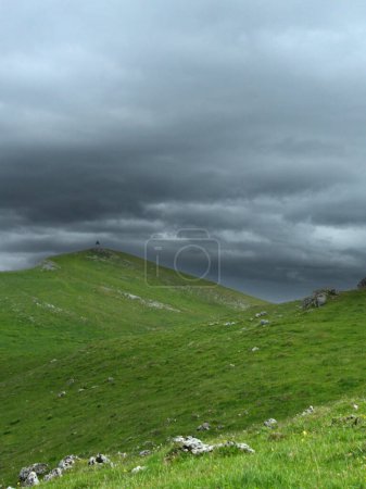 Photo for Le Suchet, Switzerland - May 2022 : Hiking to the Suchet mountain (1587 m) in the Swiss Jura Mountains - Royalty Free Image