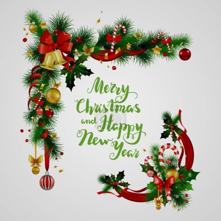 Photo for Mery christmas and happy new year,cloch et boules de noel descoration - Royalty Free Image